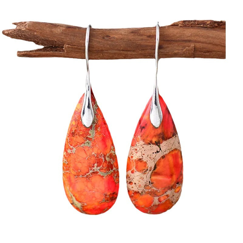Wholesale  Natural Drop Emperor Stone Earrings