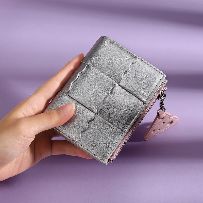 Wholesale Biscuit Braided Short Wallet