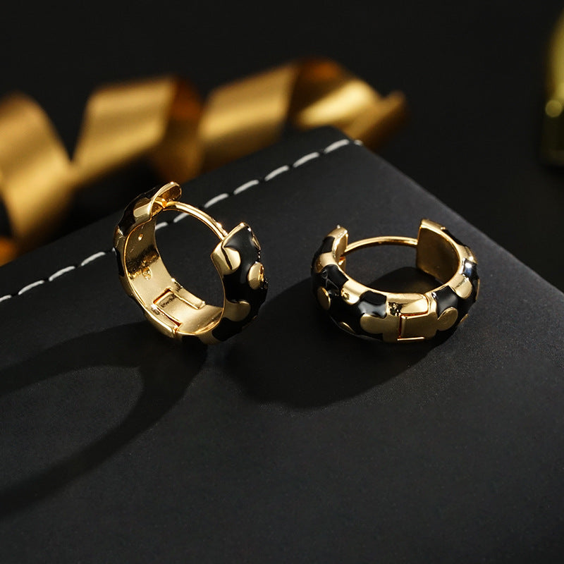 Wholesale Retro Circle Enamel Craft Earrings