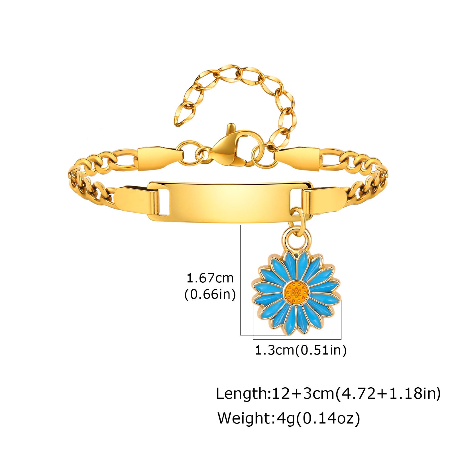 Wholesale Engravable Stainless Steel Flower Children S Bracelet Enamel Drop Design Fresh Sweet Style Fashion Accessory For Gift And Resale