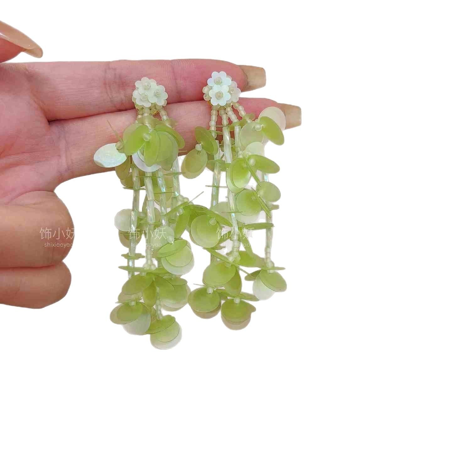 Wholesale Beaded Tassel Flower Earrings