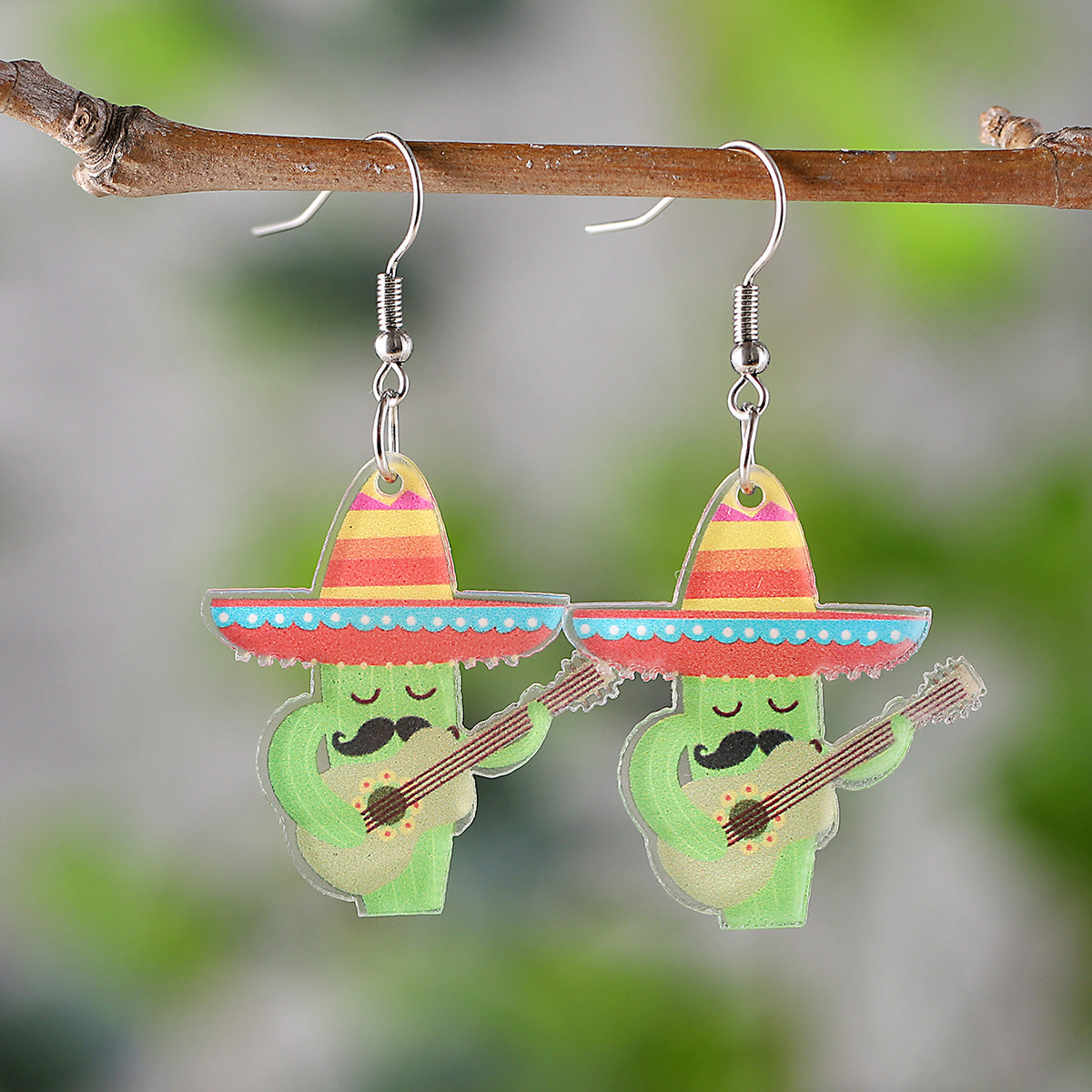 Wholesale Mexican Sombrero Tequila Cactus Acrylic Earrings