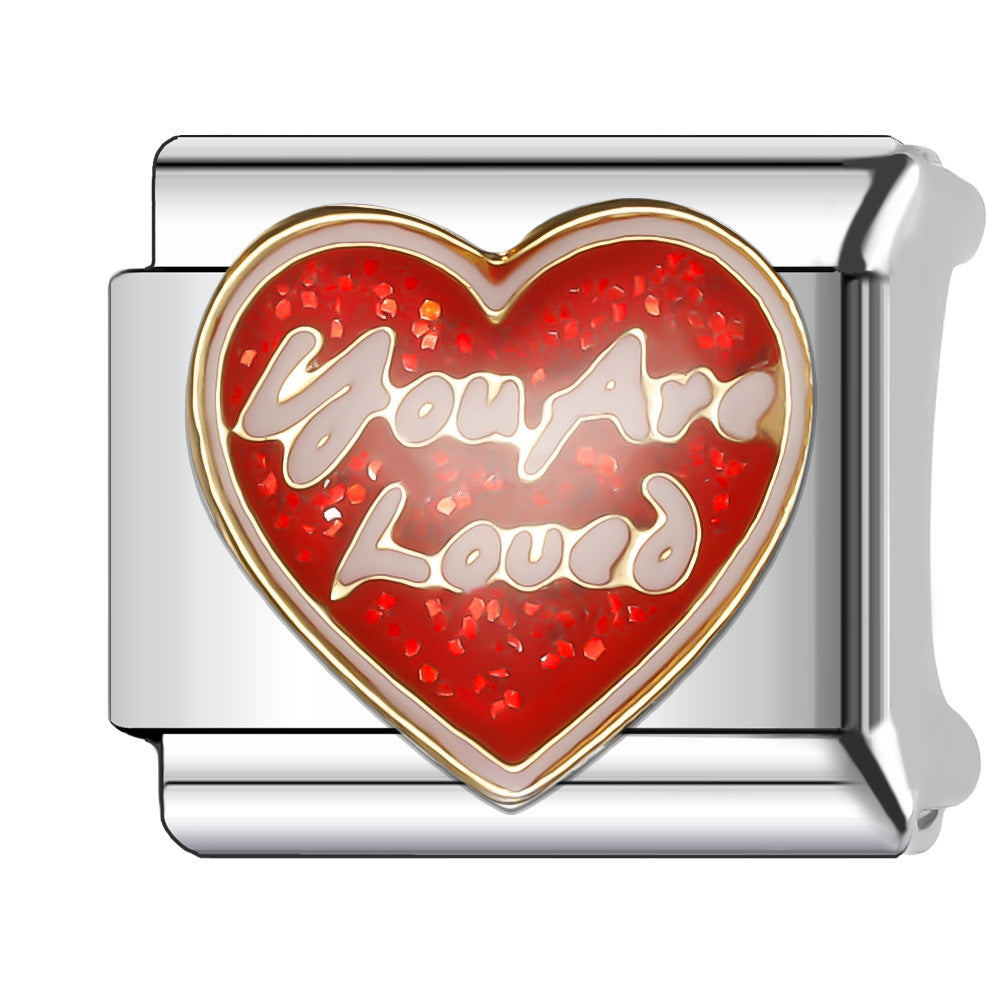 Wholesale Italian Charm Bracelet 9mm DIY Splicing Creative Pattern Stainless Steel Composable Bracelet