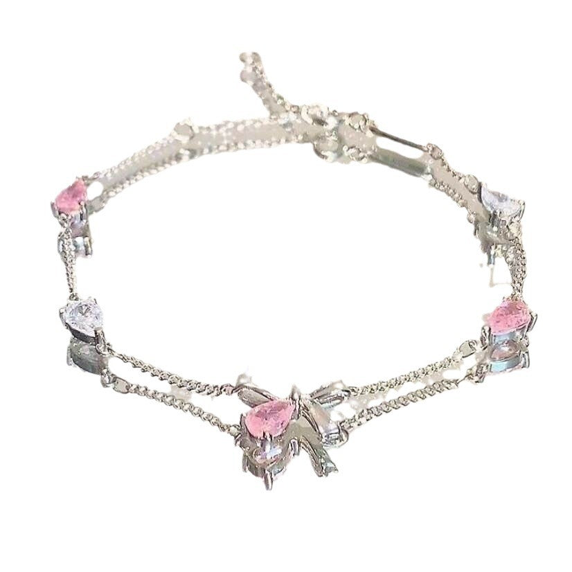 Wholesale Flower Alloy Bracelet Personalized Crescent Zircon Bracelet ACC-BT-Bayue004