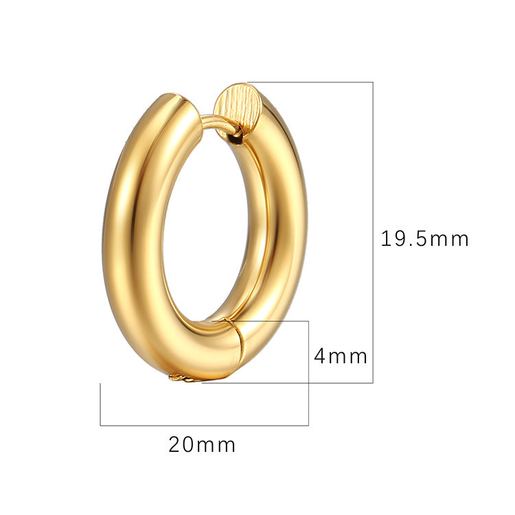 Wholesale Simple Circle Gold Plated Earrings Stainless Steel Earrings ACC-ES-MuShan003