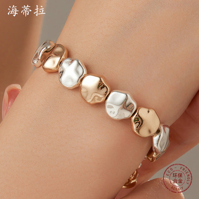 Wholesale Baroque shaped environmental protection alloy beaded bracelet