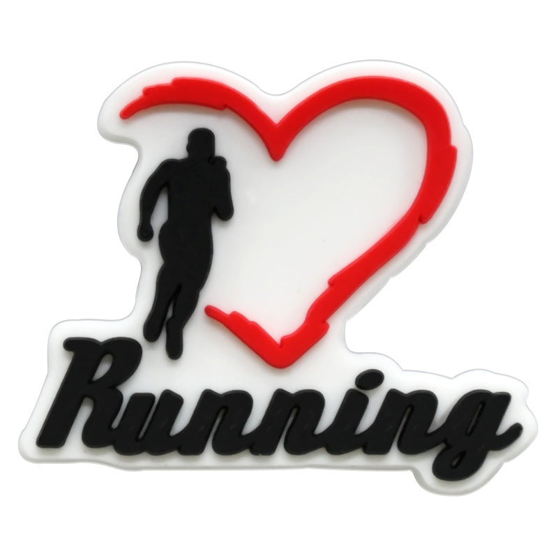 Decorazione casuale all'ingrosso della fibbia della scarpa in gomma morbida del PVC di serie di maratona da 100 pezzi