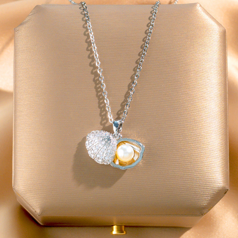 Wholesale Titanium Steel Zircon Clavicle Chain Necklace Korean Style Jewelry Accessory