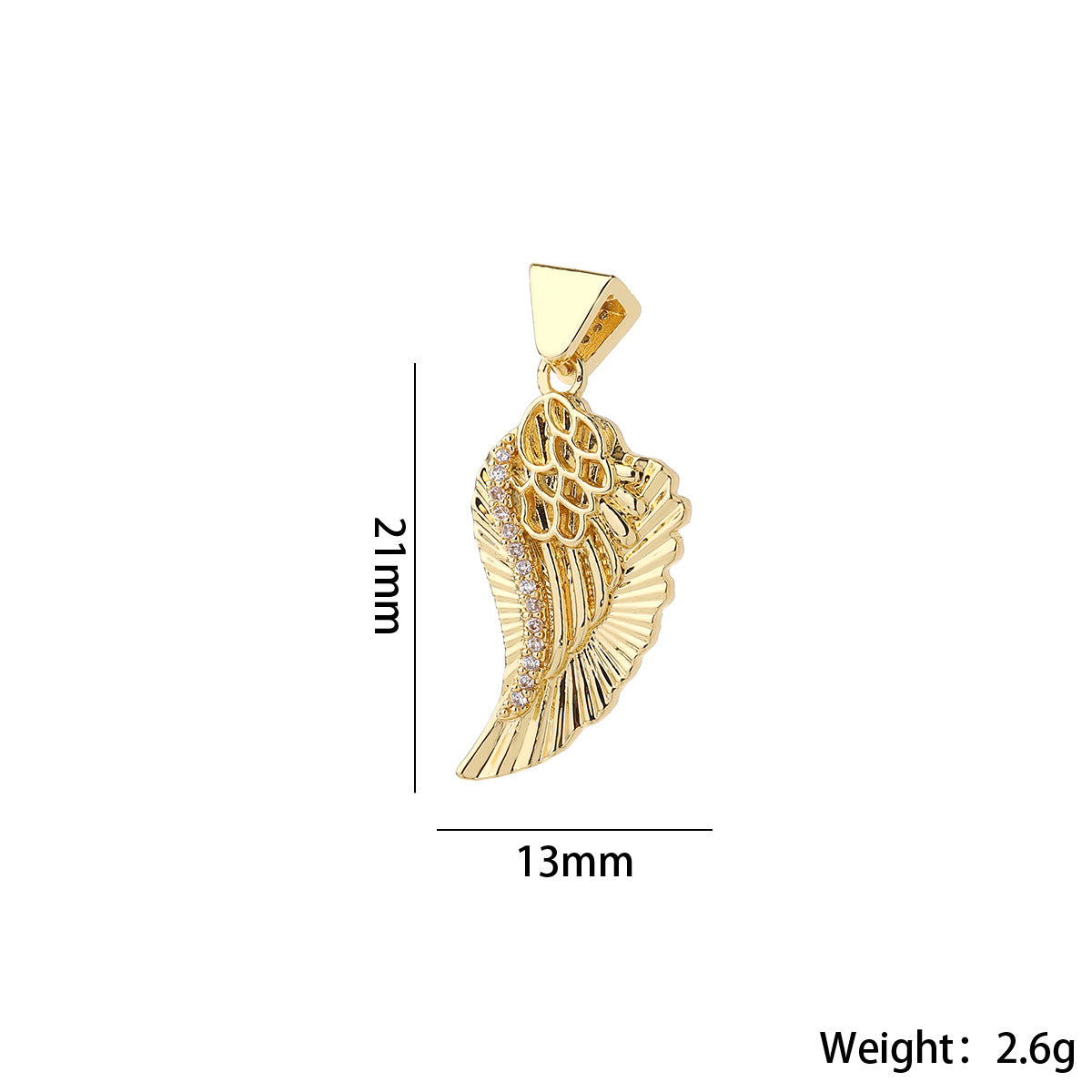 Wholesale Vintage Cross Pendant Gold Plated Brass Zircon DIY Necklace Fashion Accessory