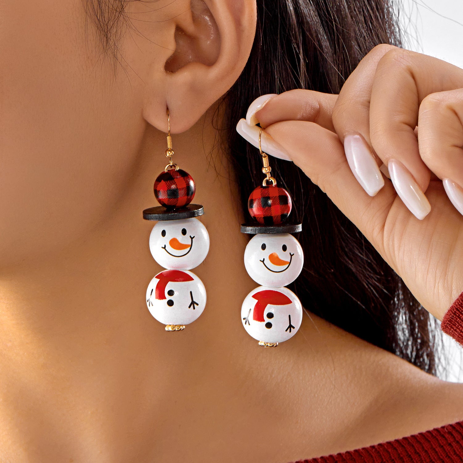 Wholesale Cartoon Christmas Snowman Earrings