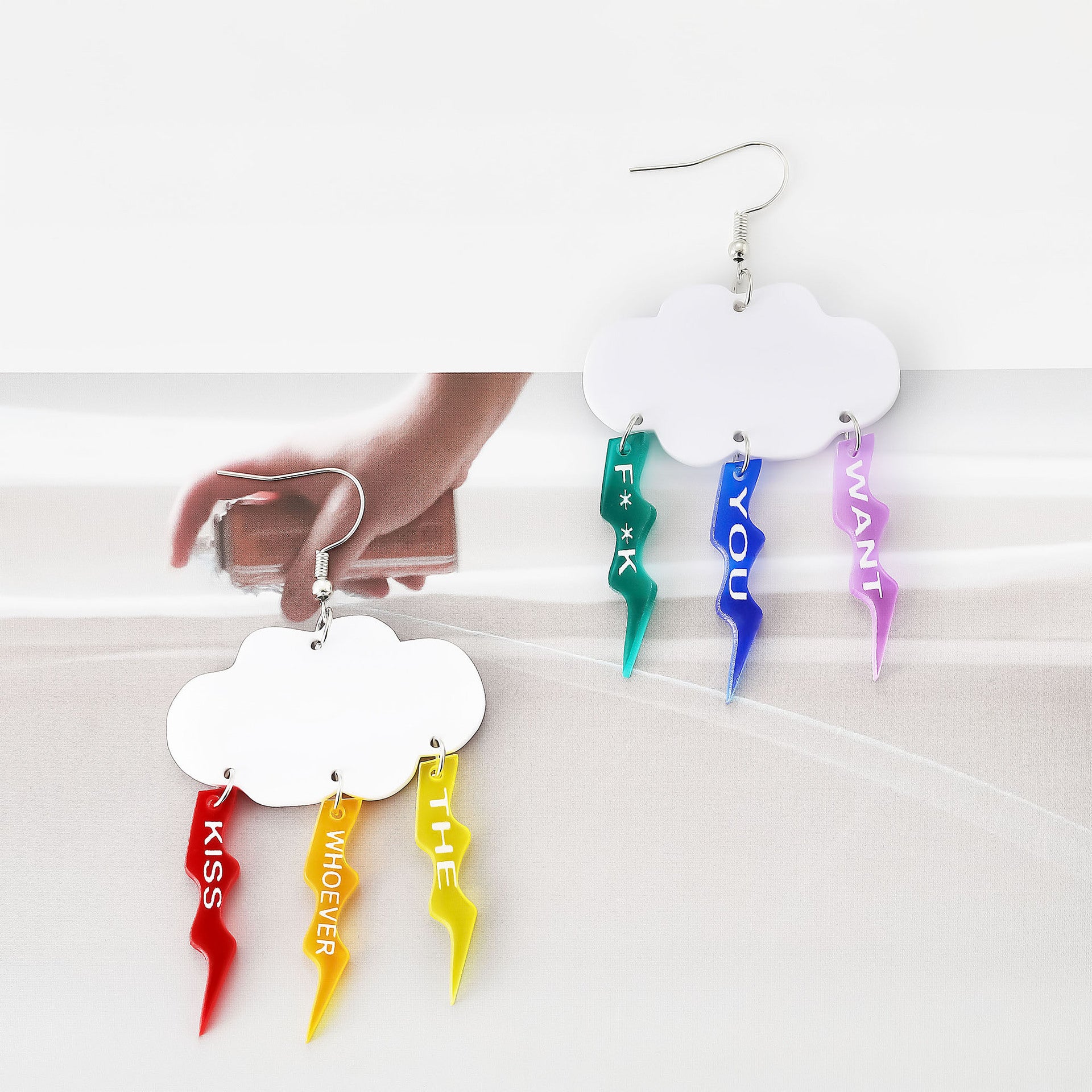 Wholesale Cloud Lightning English Earrings