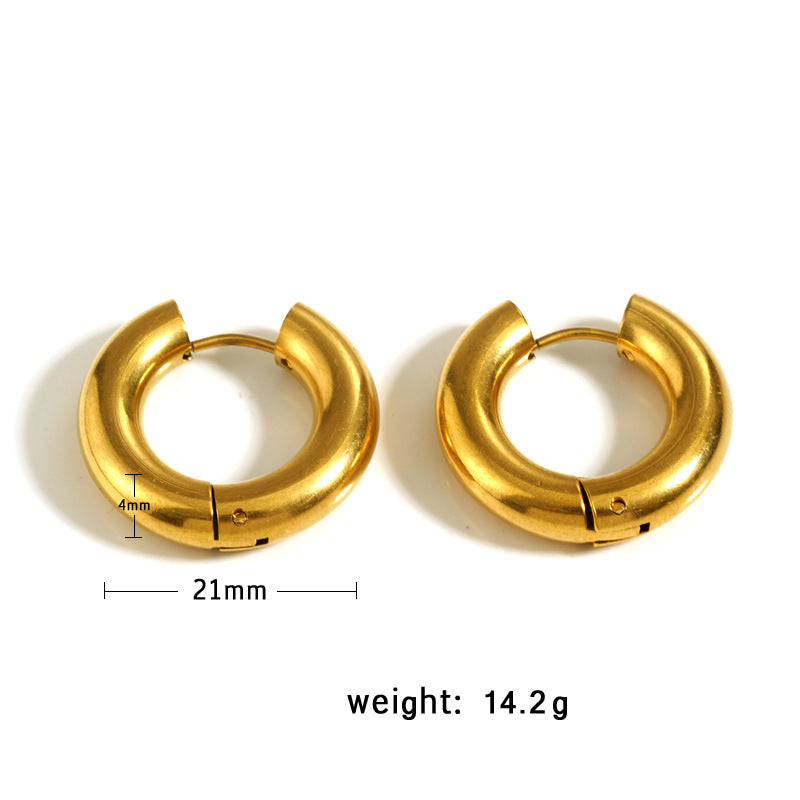 Pendientes redondos de oro de oro de acero inoxidable al por mayor