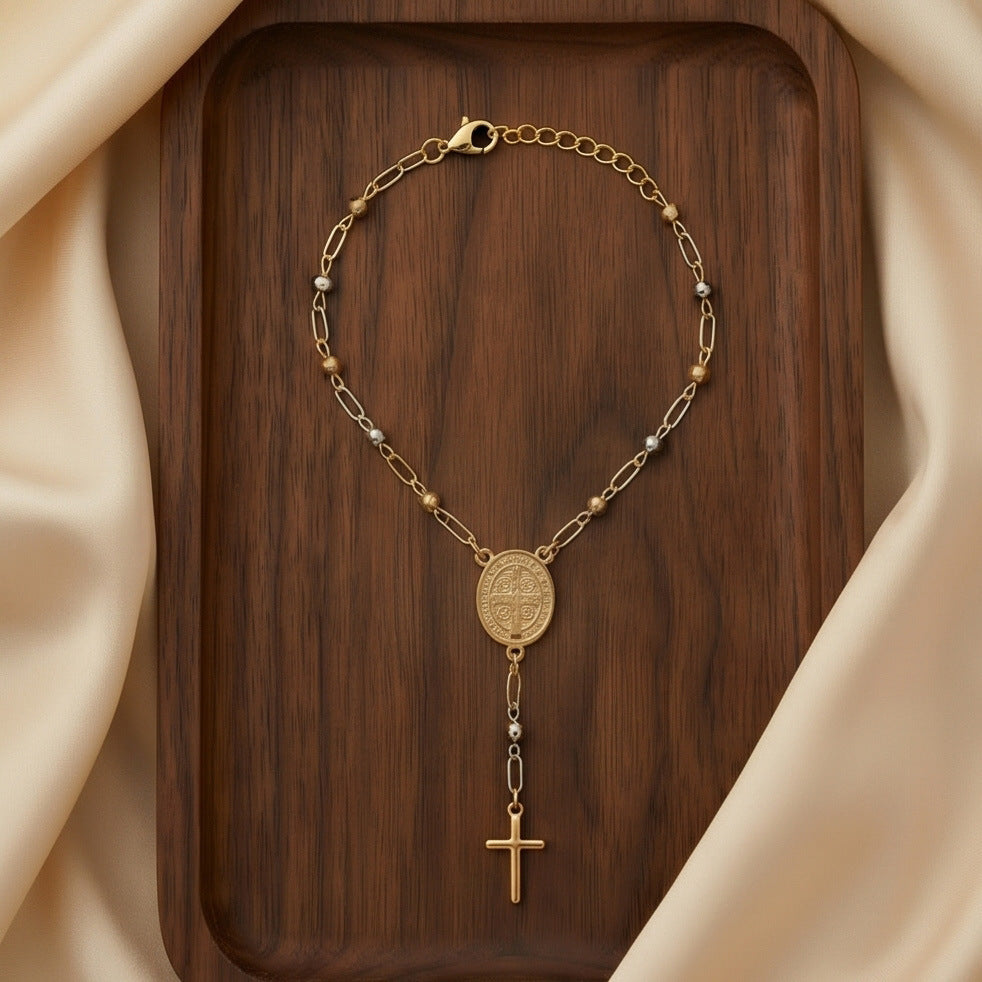 Wholesale Fashion Bracelet Western Retro Cross Virgin Mary for Men and Women Jewelry Accessory
