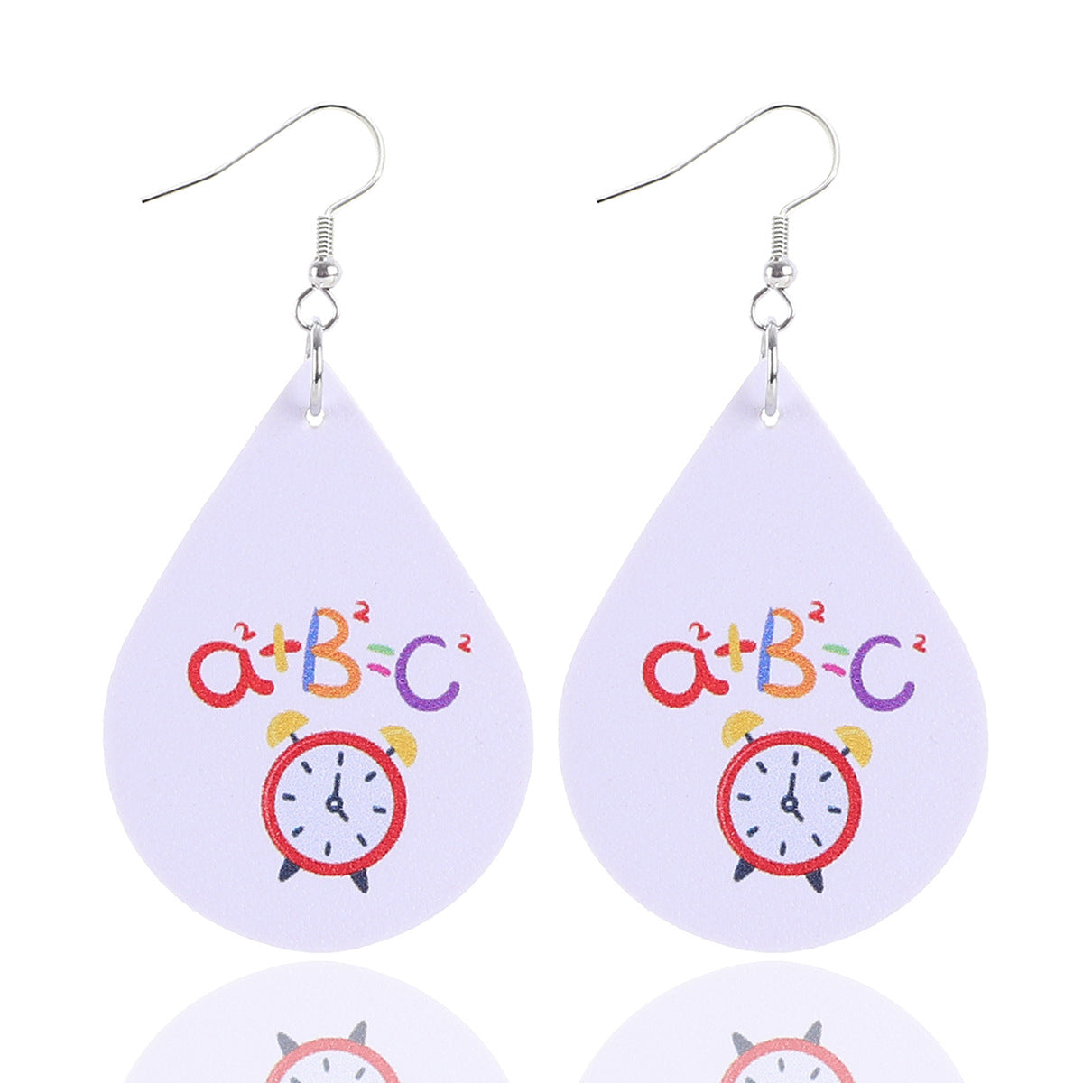 Wholesale  School Season Teacher's Day Apple Pencil Rocket Books  Water Drops Wooden Earrings