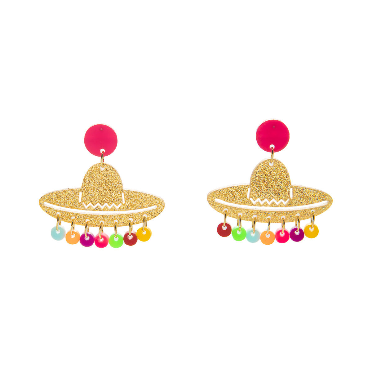 Wholesale Acrylic carnival colorful raindrop hat acrylic earrings