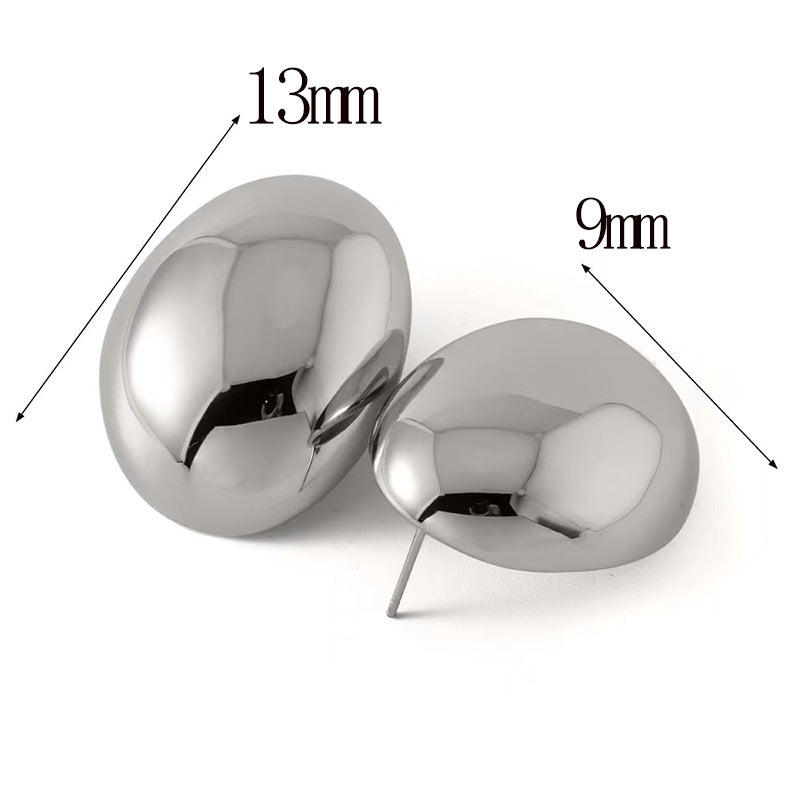 Wholesale Geometric Oval Polished Earrings