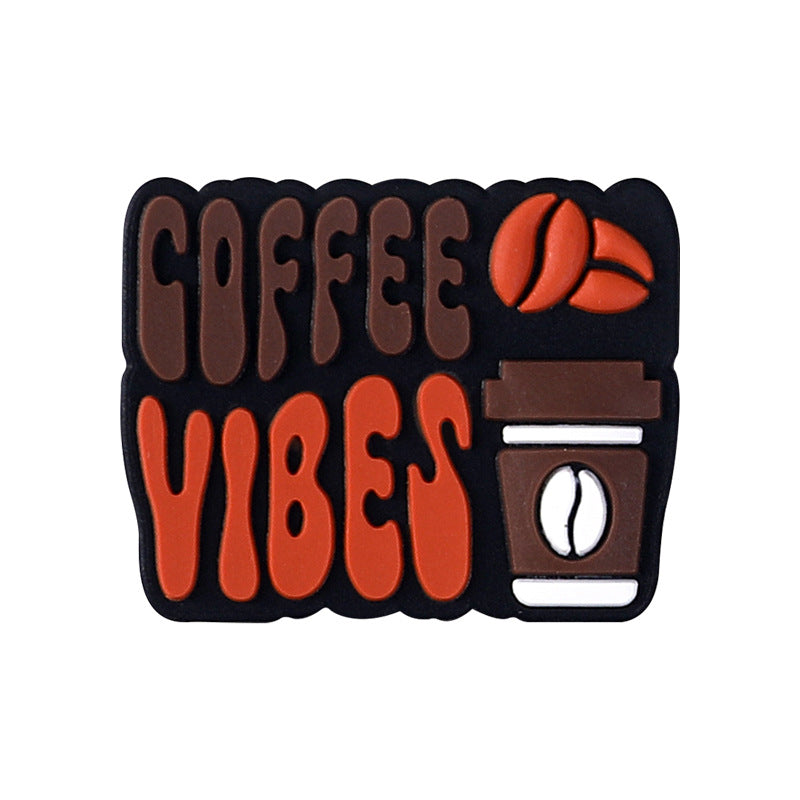 Wholesale 20pcs Coffee Letter Silicone Focal Beads DIY Bead Pen Accessories ACC-BDS-RongFa023