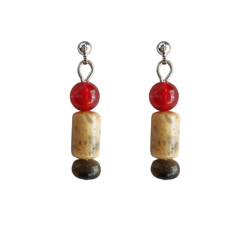 Wholesale  ethnic style natural stone beaded earrings