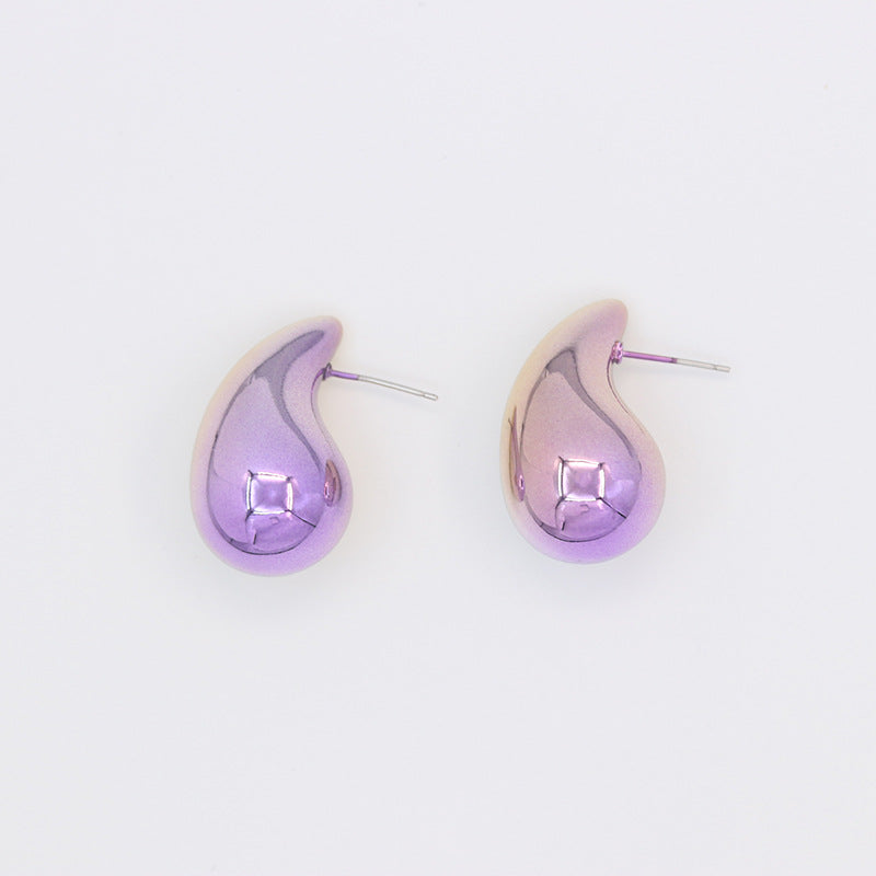 Wholesale  large water drop electroplated acrylic earrings