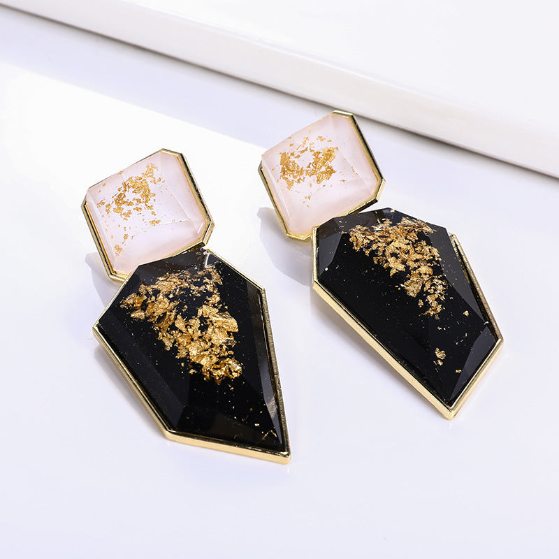 Wholesale Geometric Retro Resin Earrings Red French Style Jewelry Accessory Gift For Party Boutique