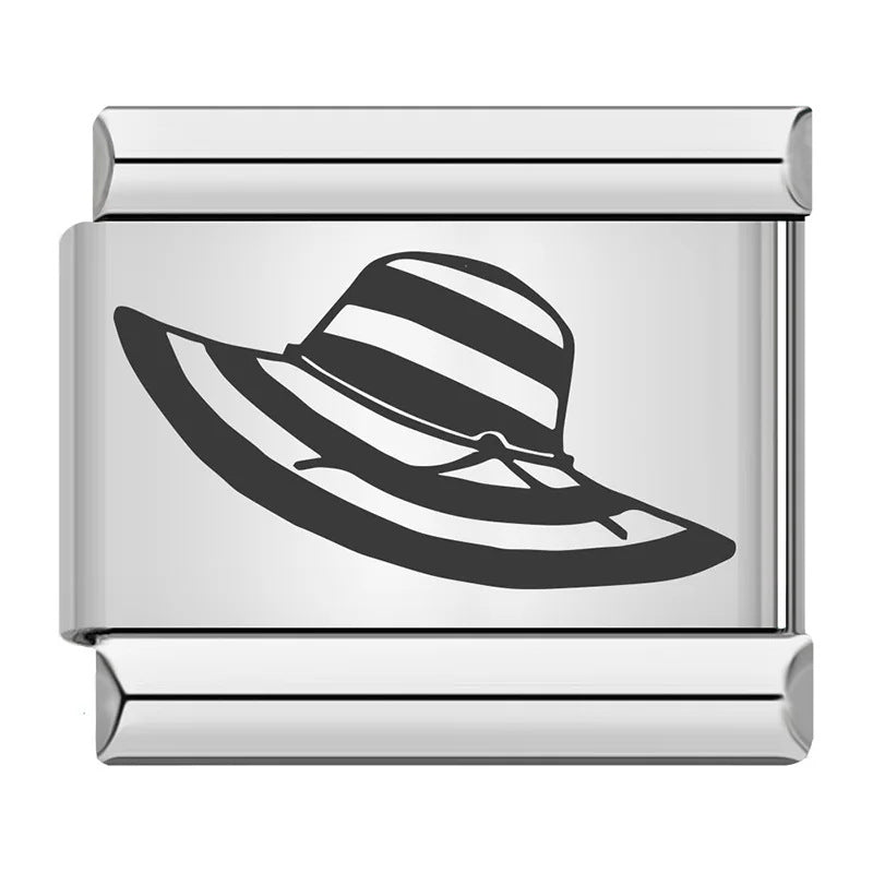 Wholesale Italian Charm Bracelet 9mm DIY hat and backpack pattern  Creative Stainless Steel Composable Bracelet