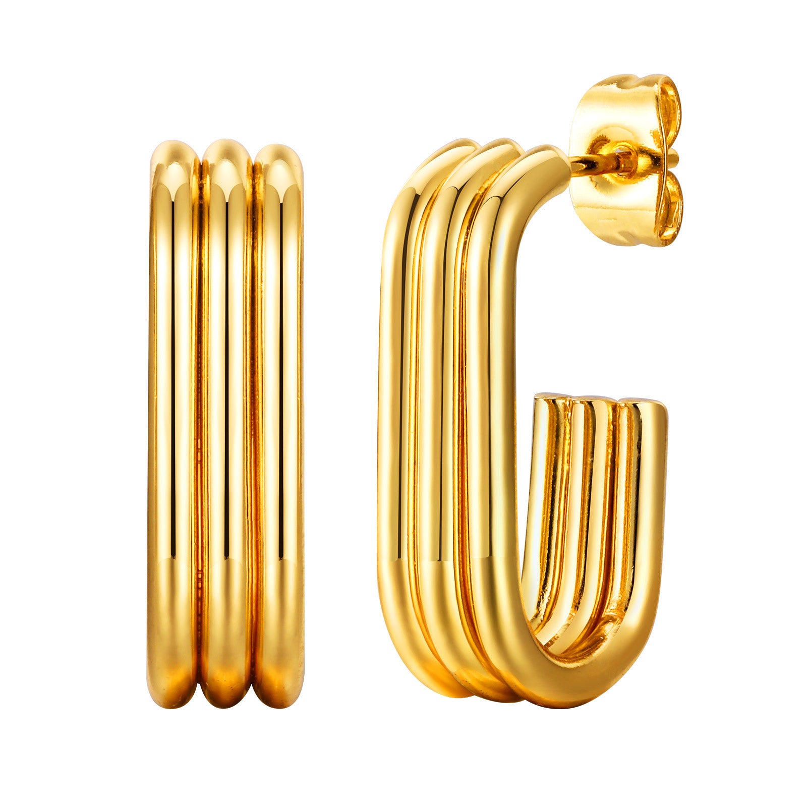 Wholesale Titanium steel gold-plated earrings