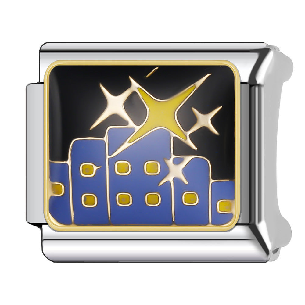 Wholesale Italian Charm Bracelet 9mm DIY Splicing Cosmic Star Series Stainless Steel Composable Bracelet