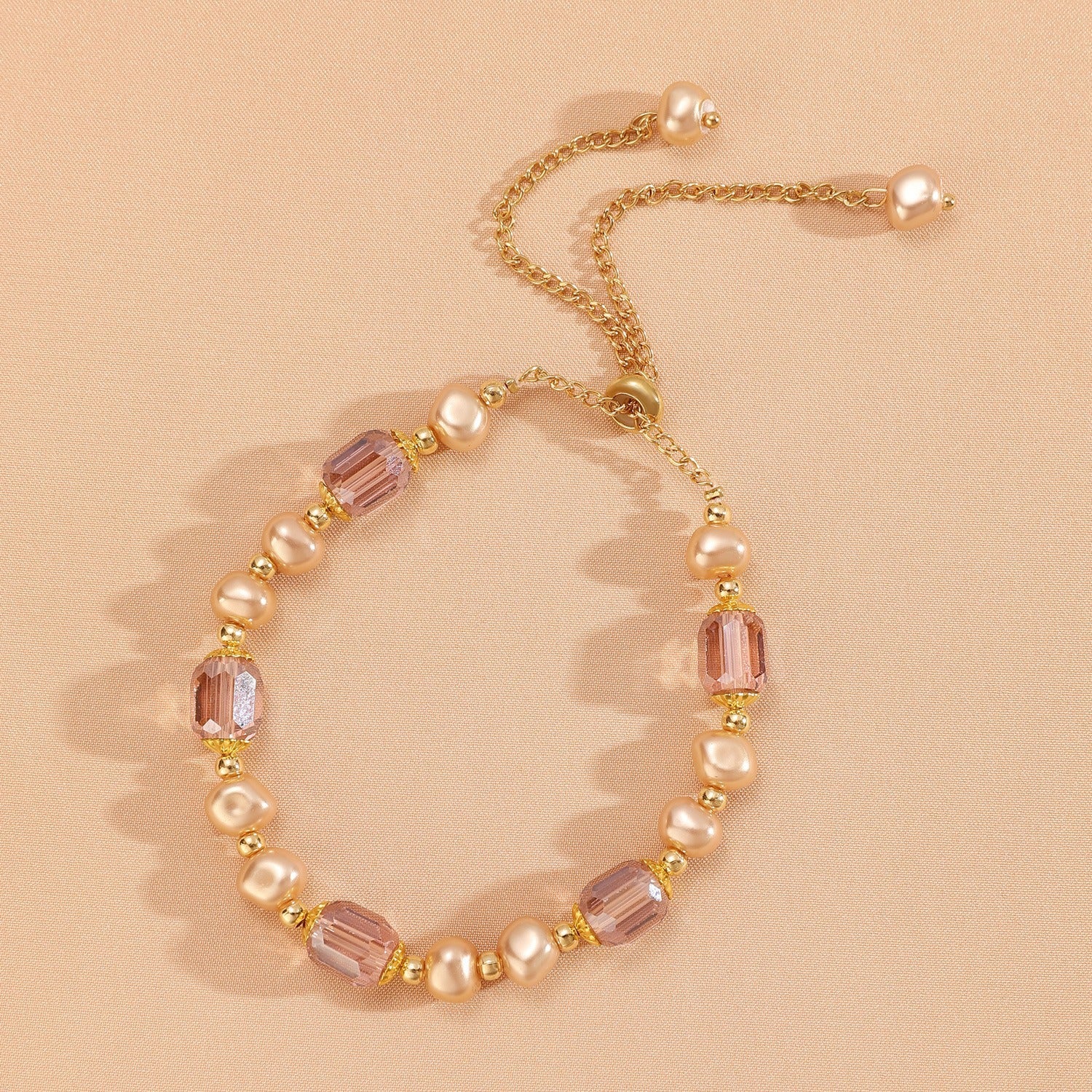 Wholesale Handmade Baroque Imitation Pearl Bracelet Yellow Pearl Fashion Jewelry Accessory