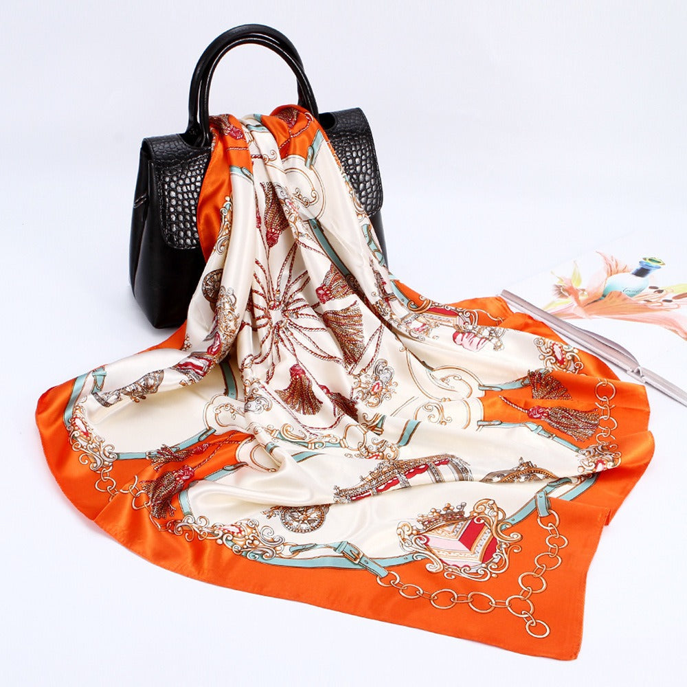 Wholesale 90cm Printed  Silk Women' s Large Square Scarf