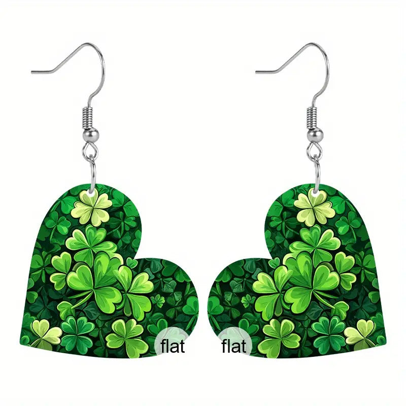 Wholesale  Clover St Patrick Acrylic 2D Earrings