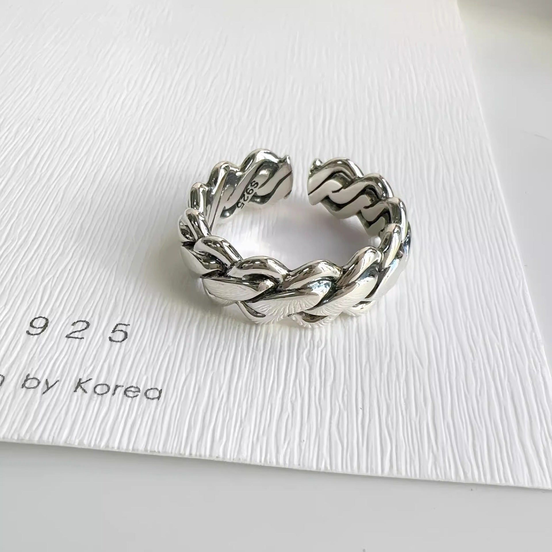 Wholesale Vintage distressed 925 silver heart ring