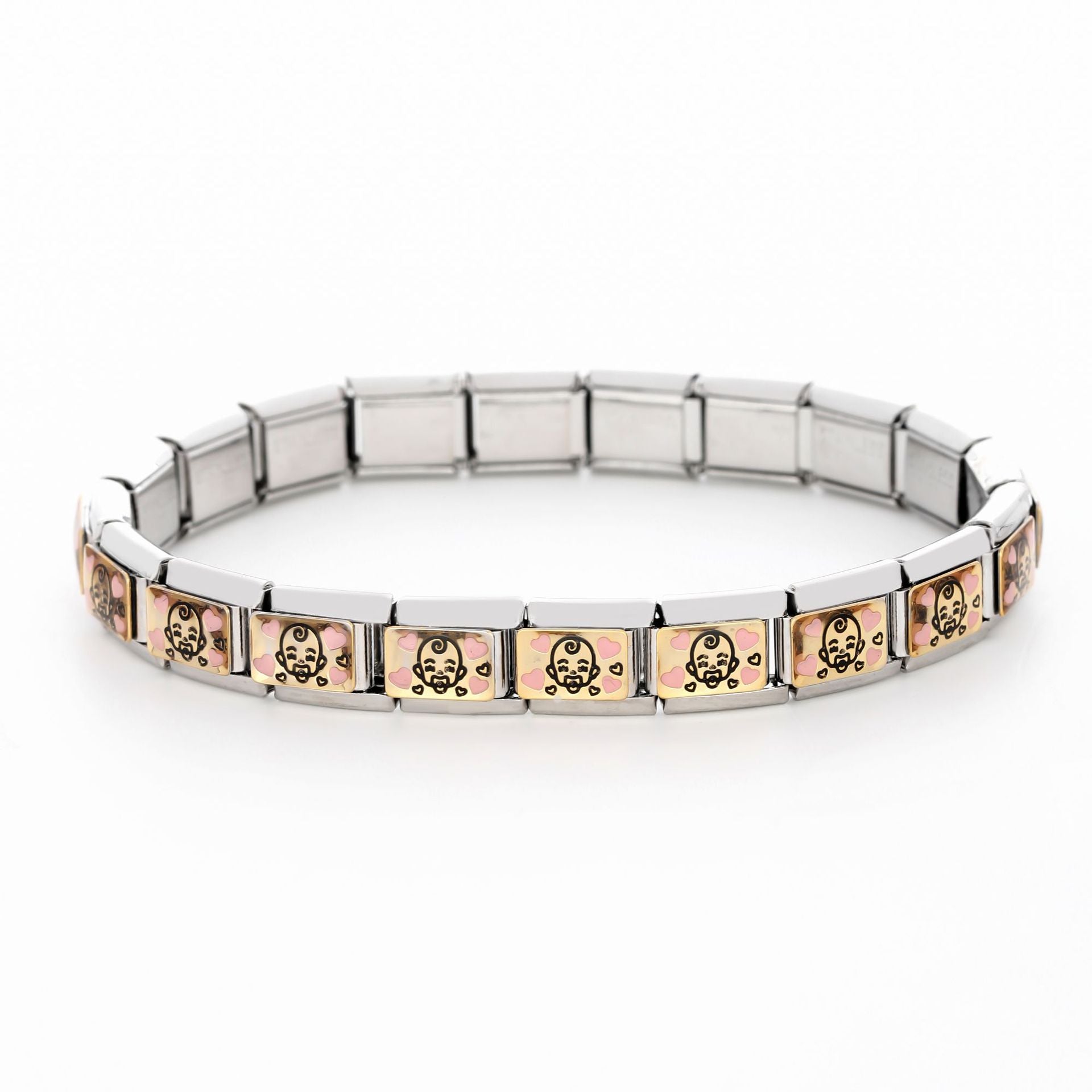 Wholesale 10pcs Italian Charm Bracelet 9mm DIY Splicing Removable Oil Drop Cartoon Stainless Steel Composable Bracelet