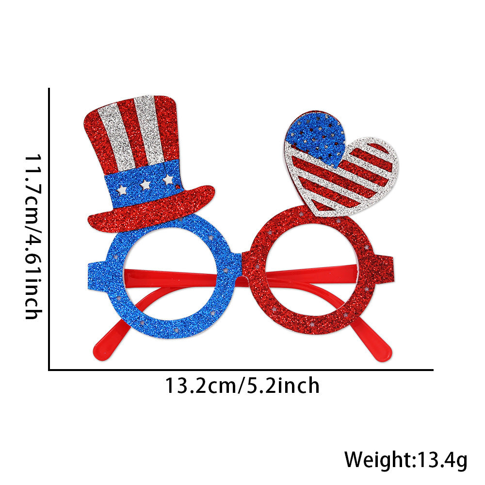 Wholesale  Independence Day Five-pointed Star Glasses Decoration
