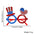 Wholesale  Independence Day Five-pointed Star Glasses Decoration