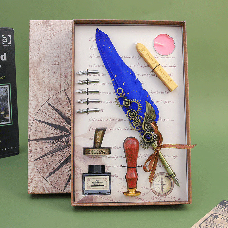 Wholesale retro feather pen suit  gift box