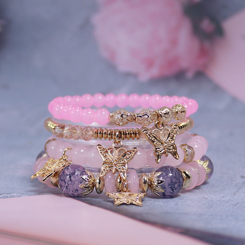 Wholesale Bohemian Multi-layered Butterfly Crystal Bracelet ACC-BT-NaiHong011