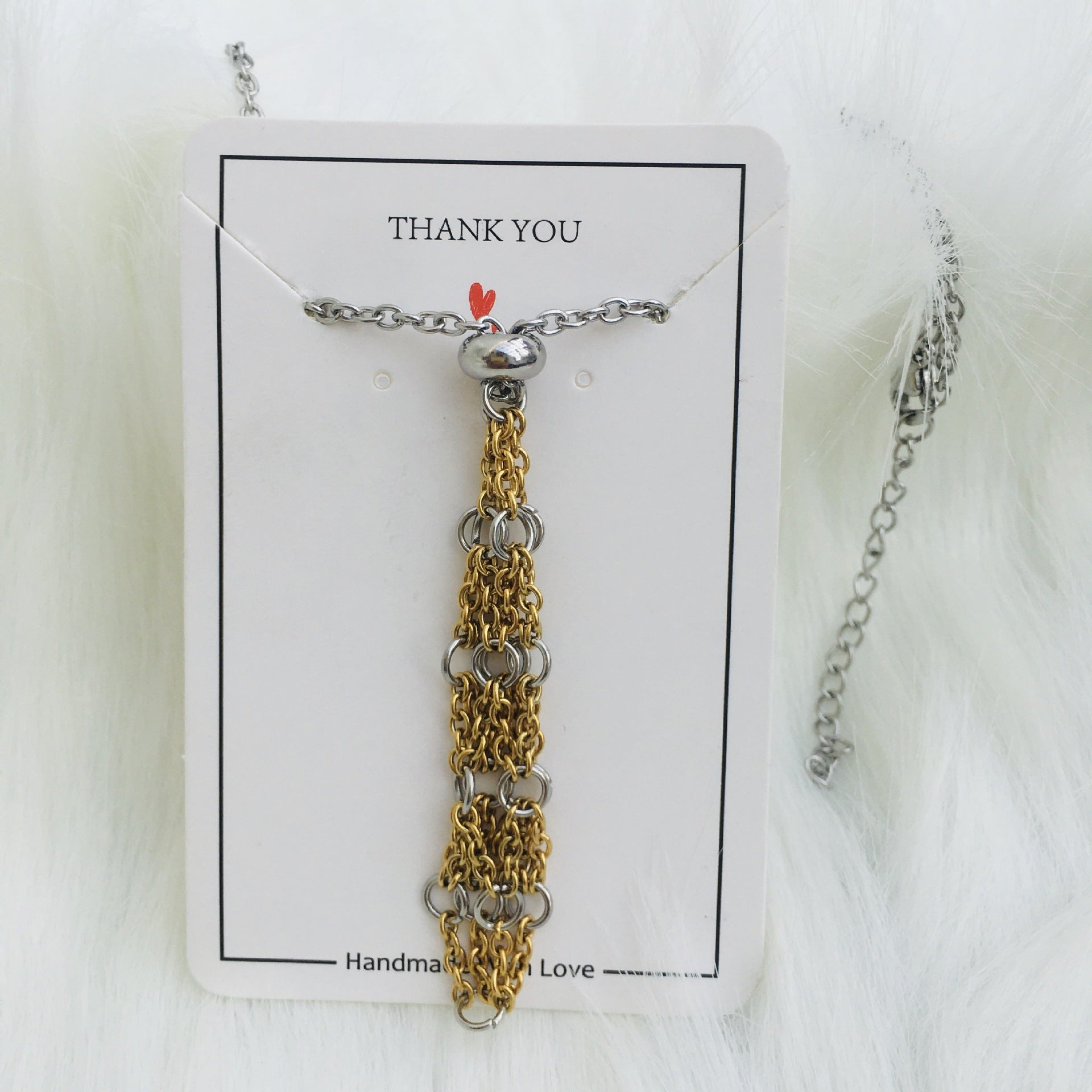 Wholesale Contrasting Color Design Replaceable Crystal Natural Stone Adjustable Metal Mesh Necklace ACC-NE-RongGuan005