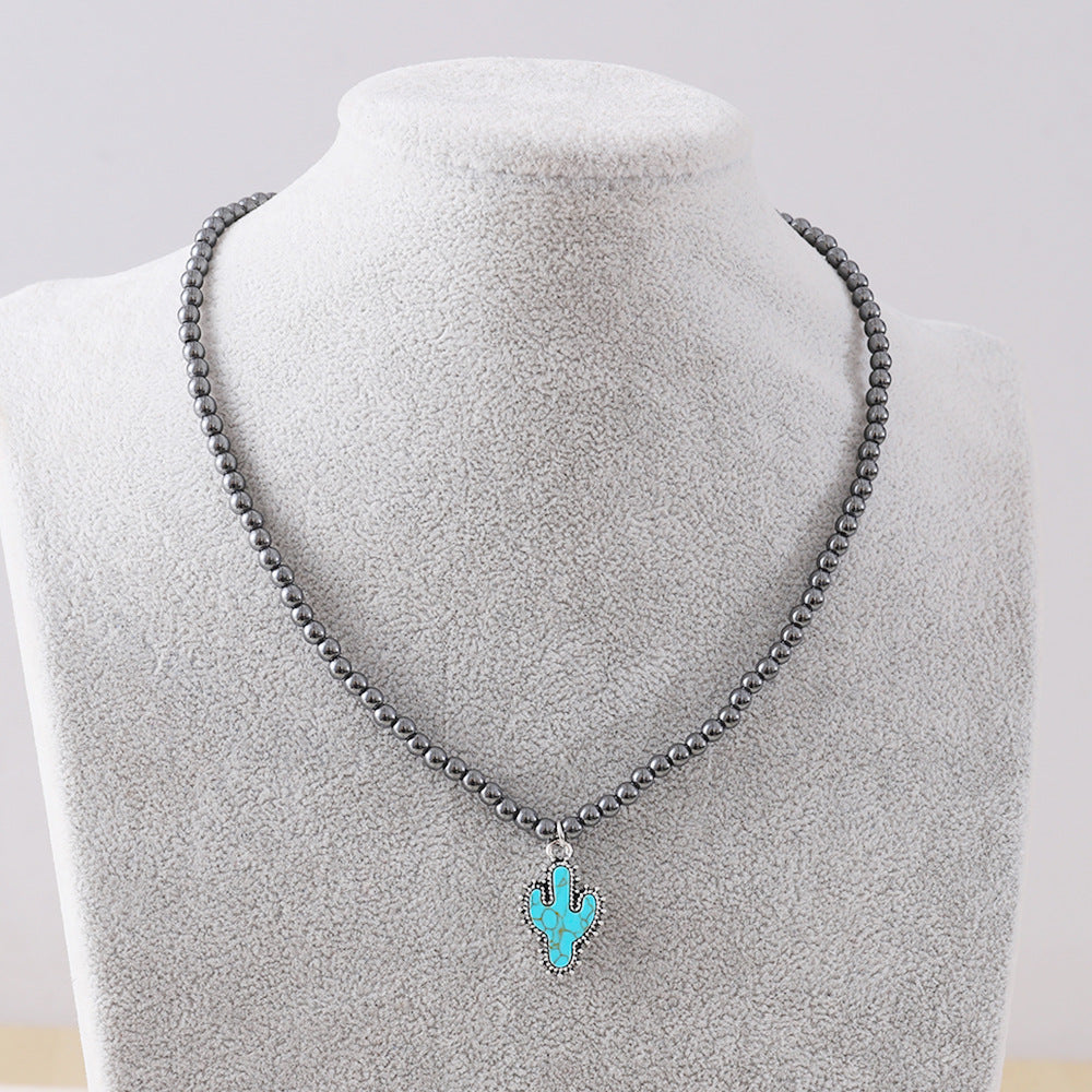 Wholesale Black Ball Bead Necklace  Cowboy Boots Bull Head Five-Pointed Star Jewelry