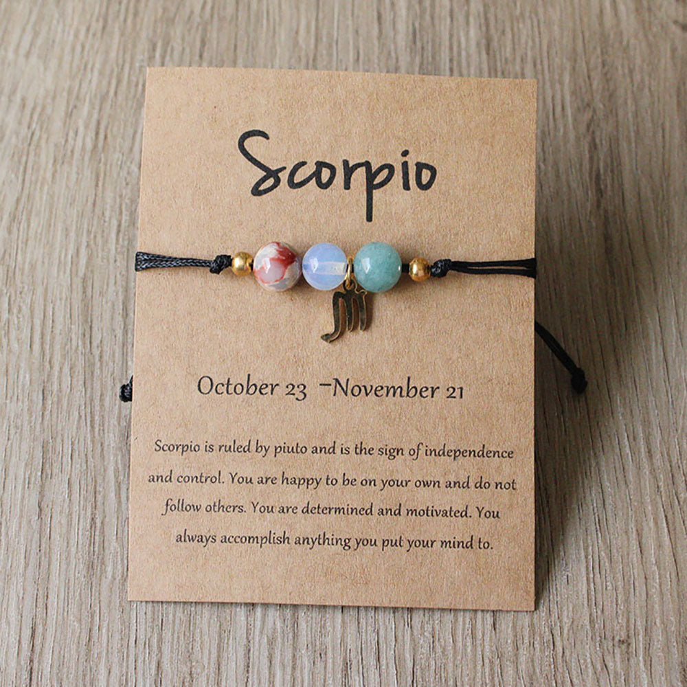 Wholesale Natural stone cord twelve contion beaded bracelet