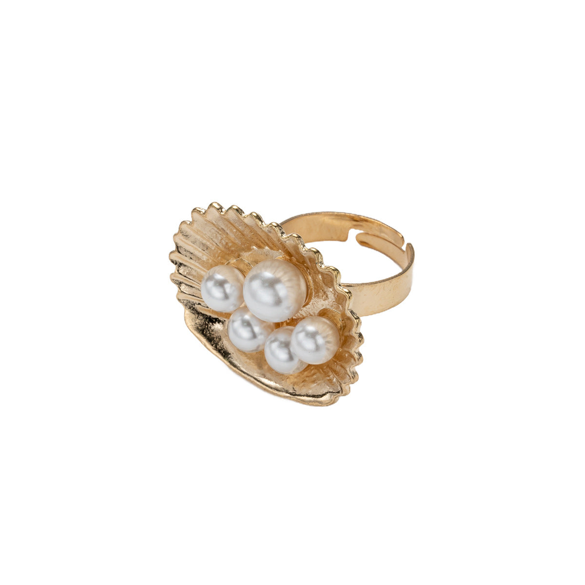 Wholesale  Pearl Opening Ring  Creative Geometric Ocean Vacation Conch Adjustable Rings