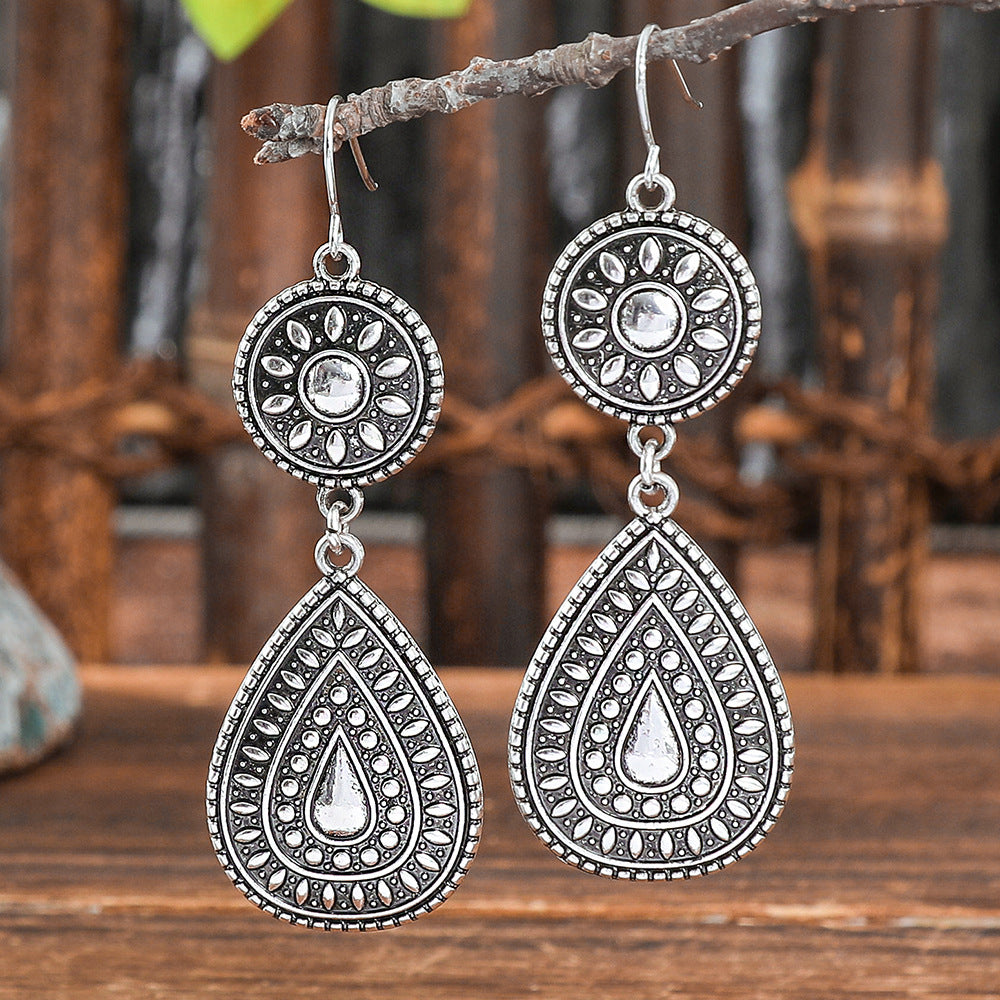 Wholesale Alloy Ethnic Bohemian Earrings Vintage Distressed Style Jewelry for Everyday Wear