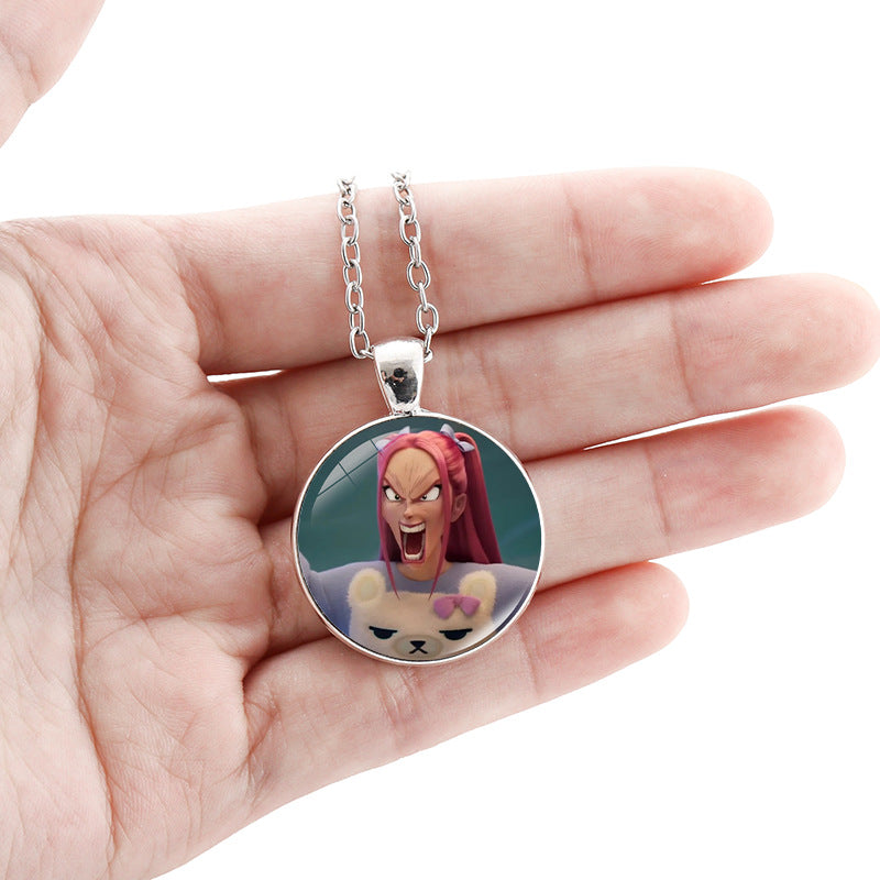 Wholesale kpop korean comic pendant sweater necklace