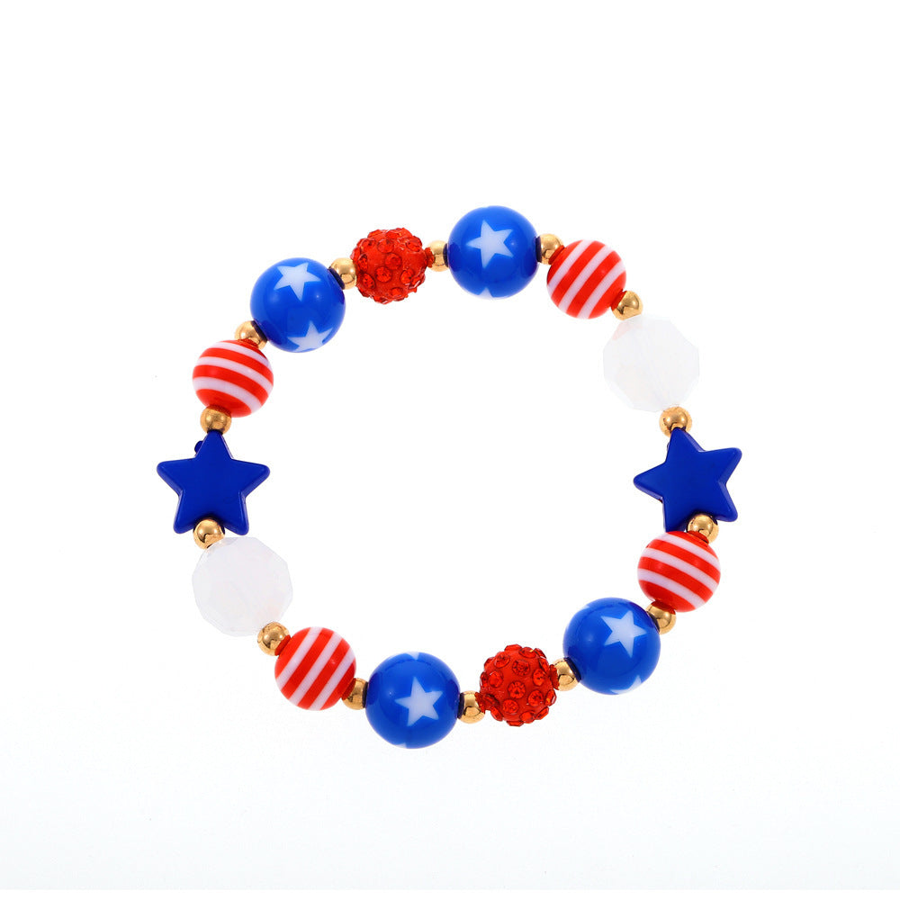 Wholesale  US Independence Day Flag Pendant Necklace