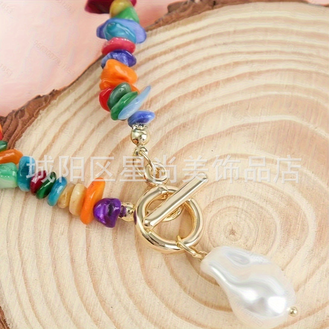 Wholesale  Colorful Stone Necklace Short Necklace