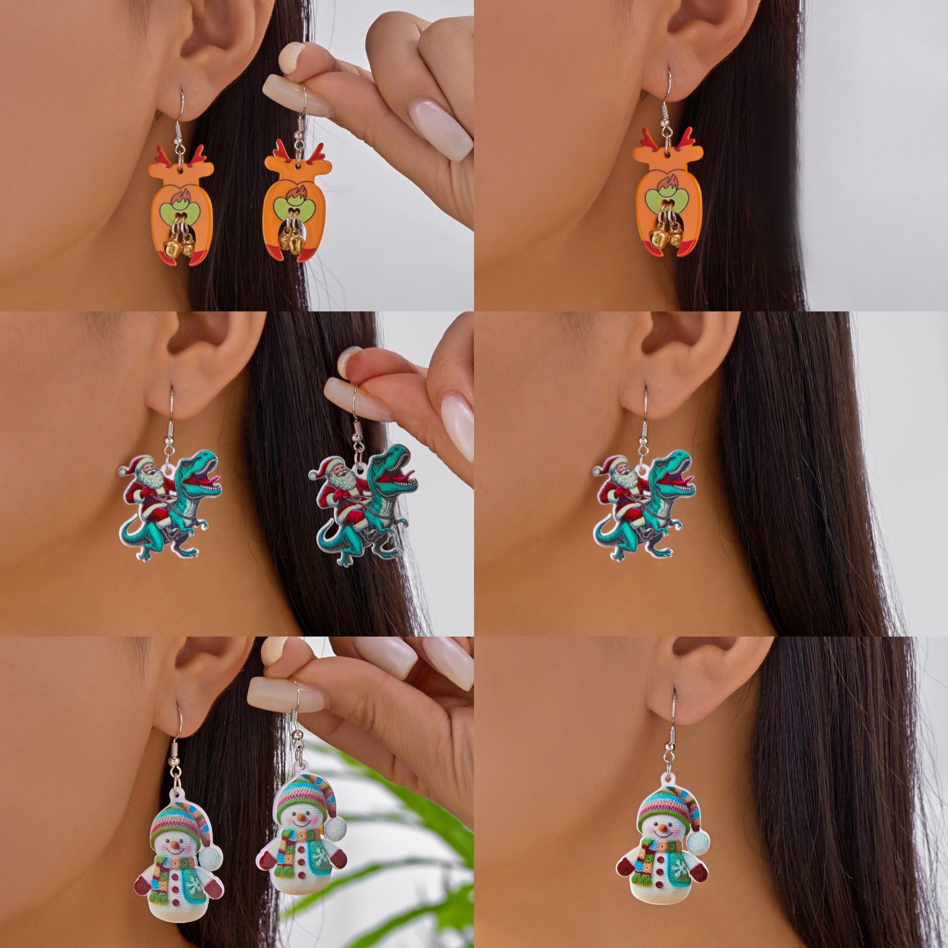 Wholesale Christmas-themed patterned earrings