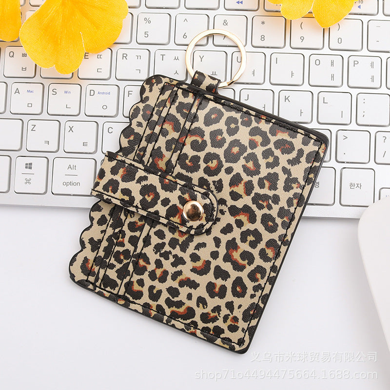 Wholesale Independence Day Cow Print Leopard Print PU Pickup Bag Keychain ACC-KC-MiQiu004
