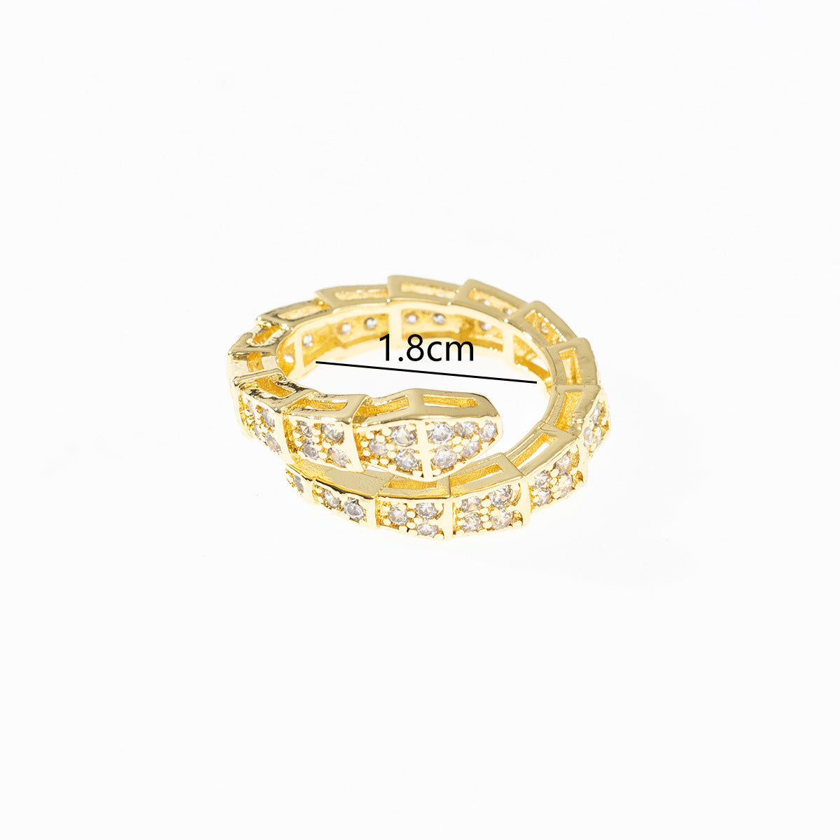 Wholesale snake bone light luxury adjustable open ring