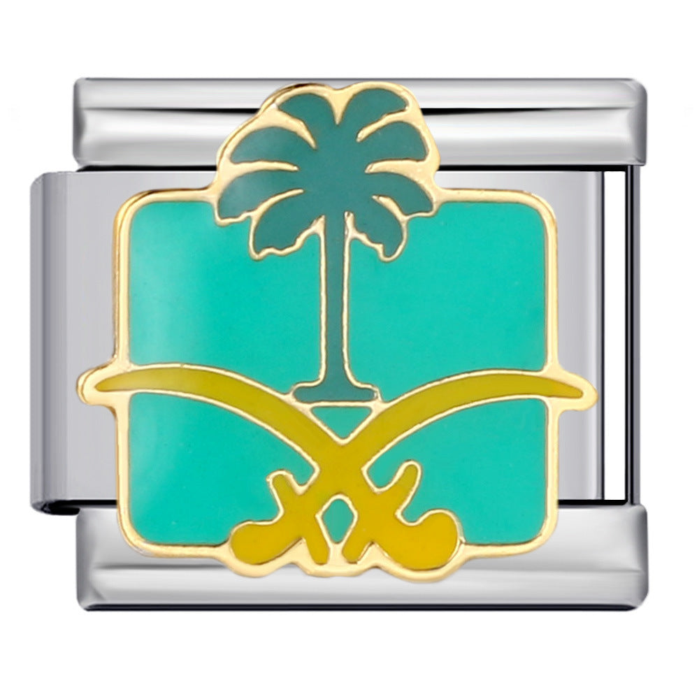 Wholesale Italian Charm Bracelet 9mm DIY Splicing Removable Flowers Stainless Steel Composable Bracelet