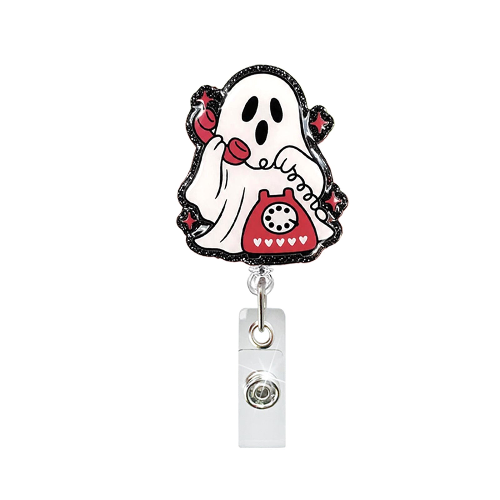 Wholesale  Ghost Candy Color ABS Retractable Badge Reel with Rotating Buckle for ID Holder Everyday Use