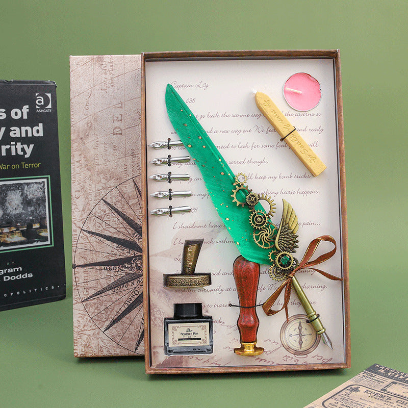 Wholesale retro feather pen suit  gift box